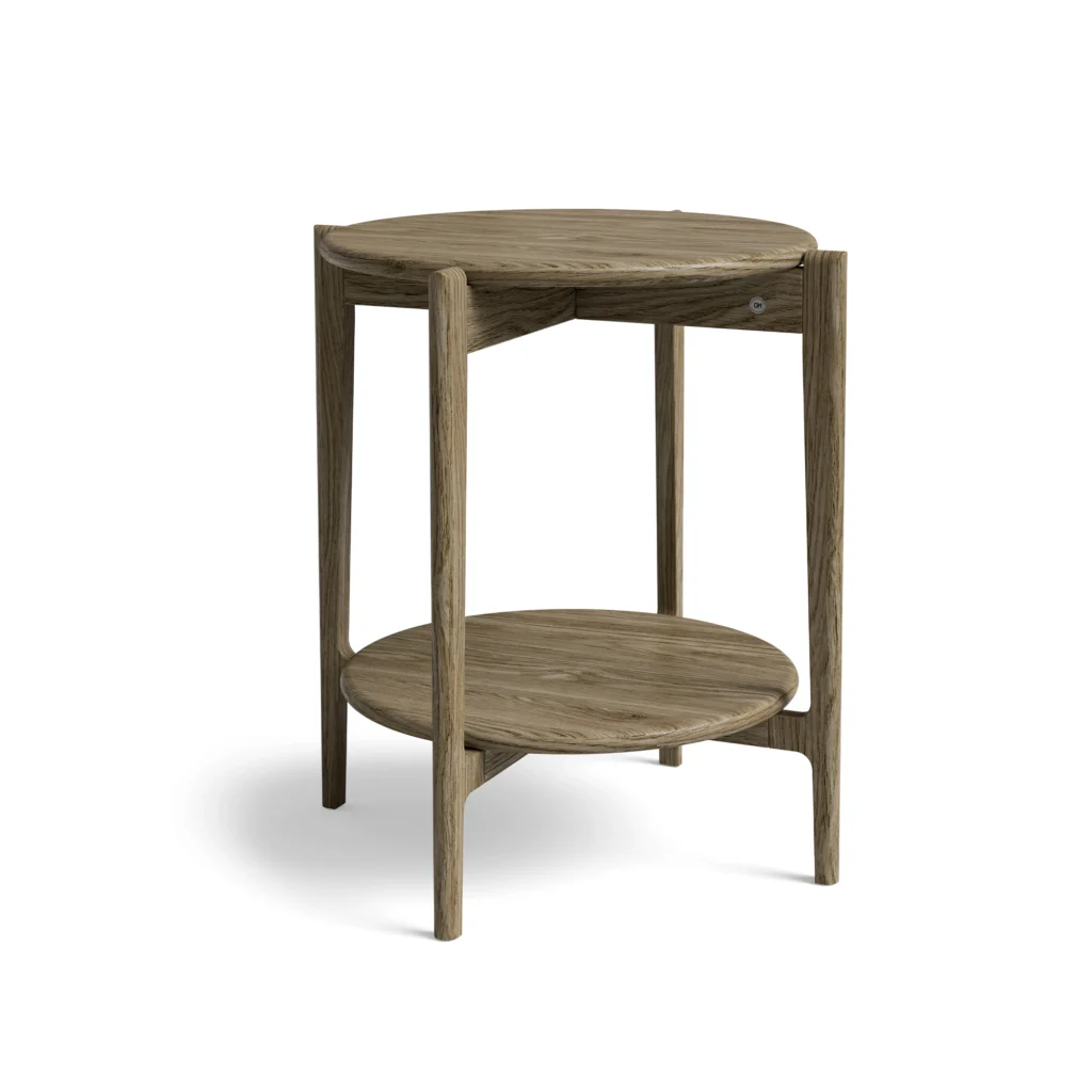 Leia armchair table in smoked oak