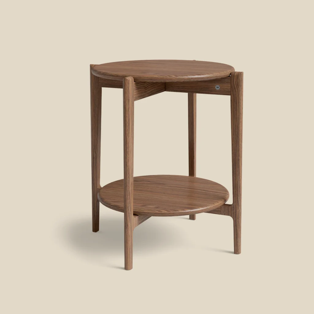 Leia armchair table in walnut
