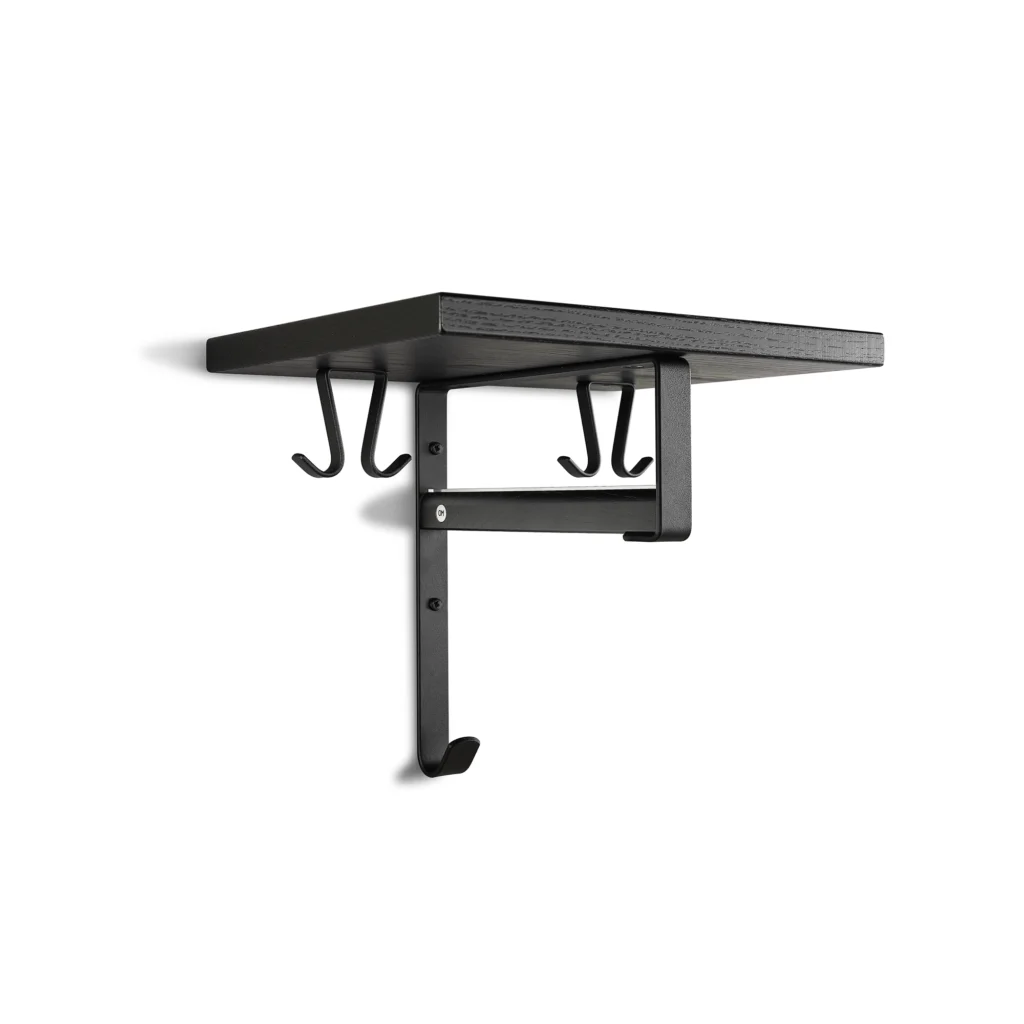 Cott hat rack in black-stained oak with matt black steel