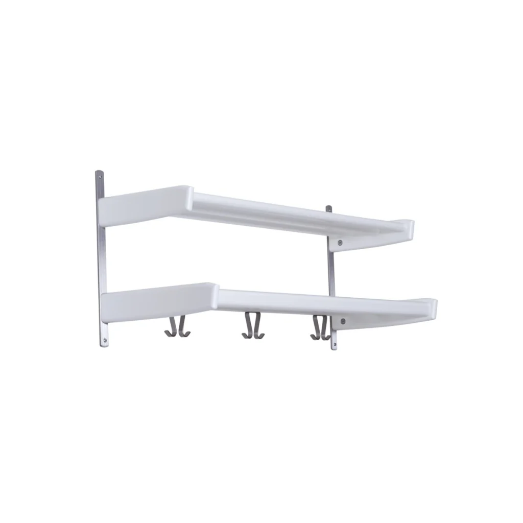 Meja coat rack 2 tier width 90 cm in white lacquer