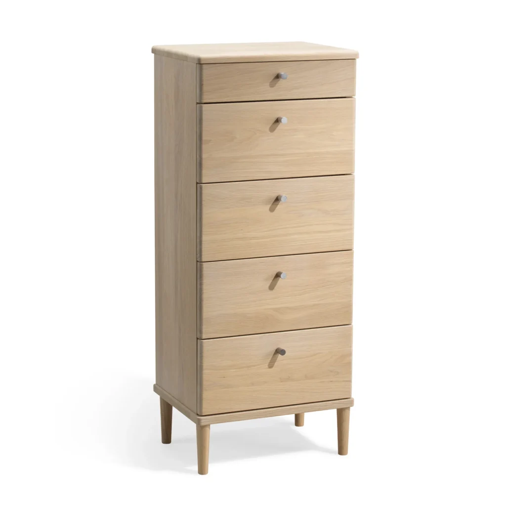 Meja dresser in white oiled oak with five drawers H96