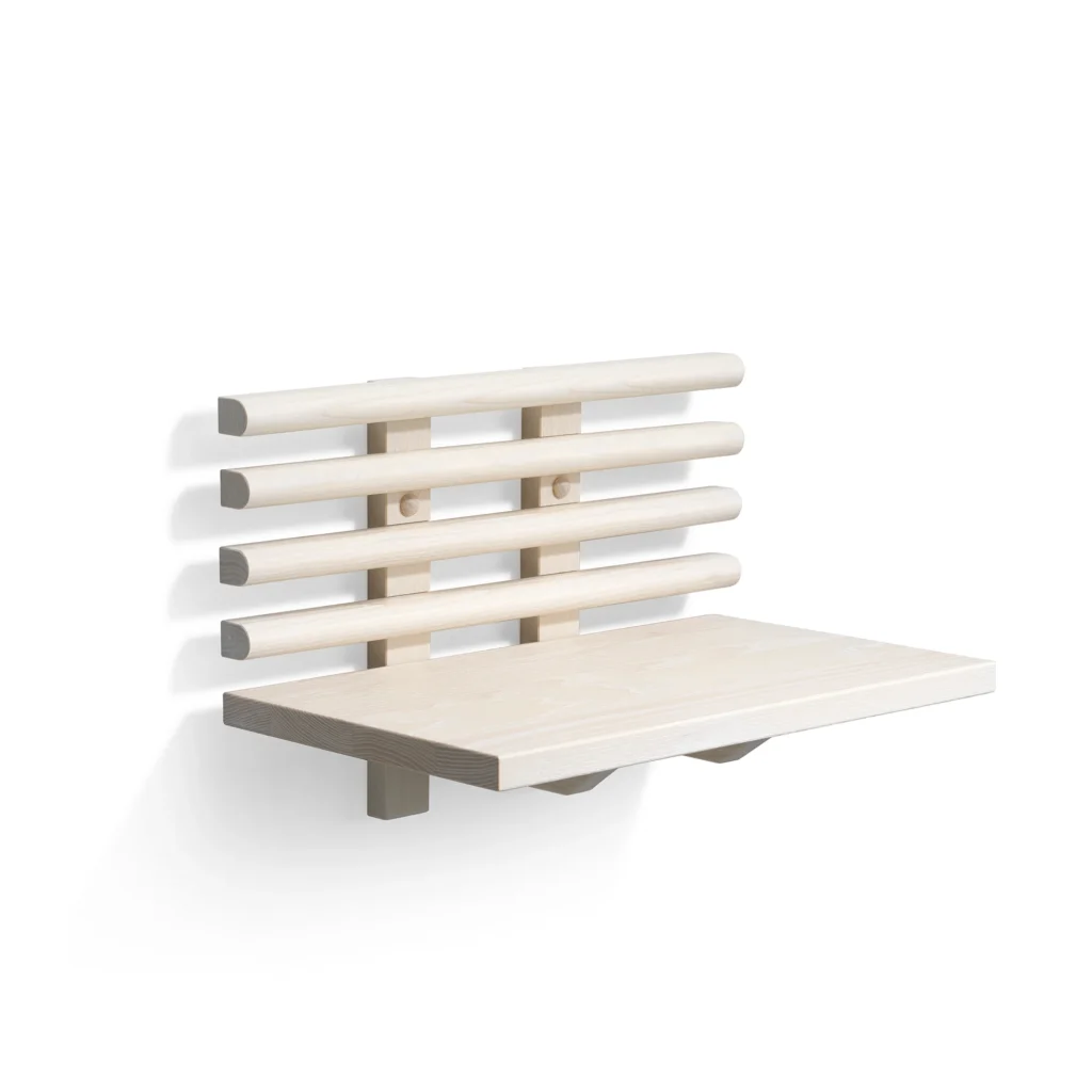 Zana bedside shelf white oiled ash side