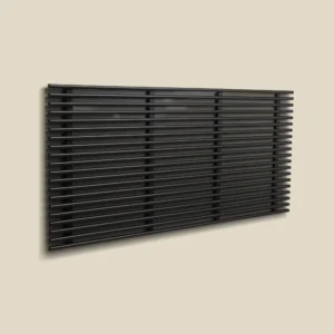 Zana headboard in black-stained ash on beige background