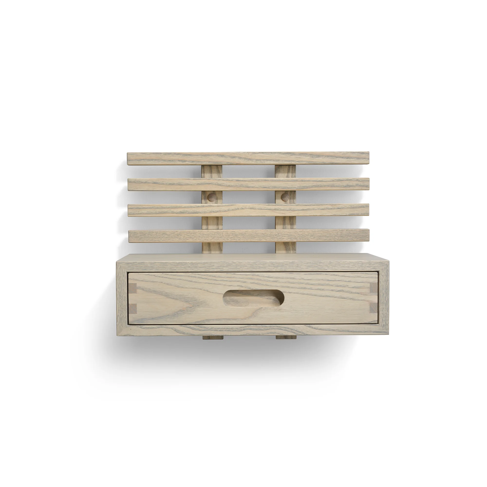 Zece bedside drawer grey oiled ash front