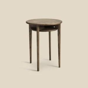 Celia armchair table smoked oak on beige background