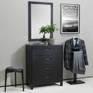 Leon dresser black-stained ash in bedroom