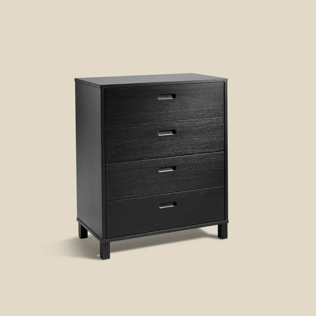 Leon dresser black-stained ash on beige background