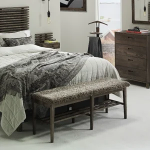 Nadja bench 130 smoked oak in bedroom
