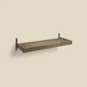 Nadja shoe rack wall smoked oak with polished steel 1-tier L80