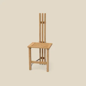 Nadja wall-mounted chair oiled oak on beige background