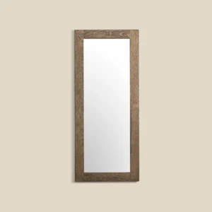 Nova mirror in smoked oak W38 on beige background